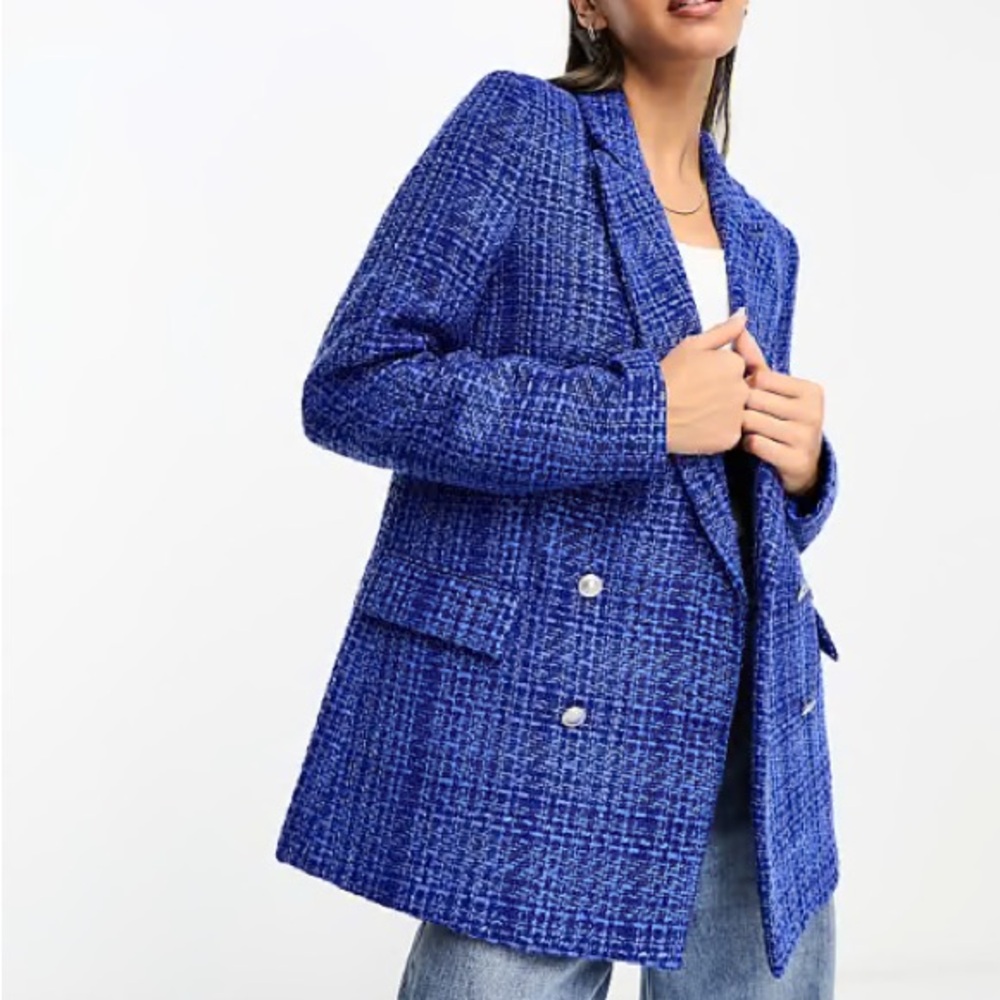 French Connection Women’s Azzurra Tweed Blazer in Blue